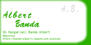 albert banda business card